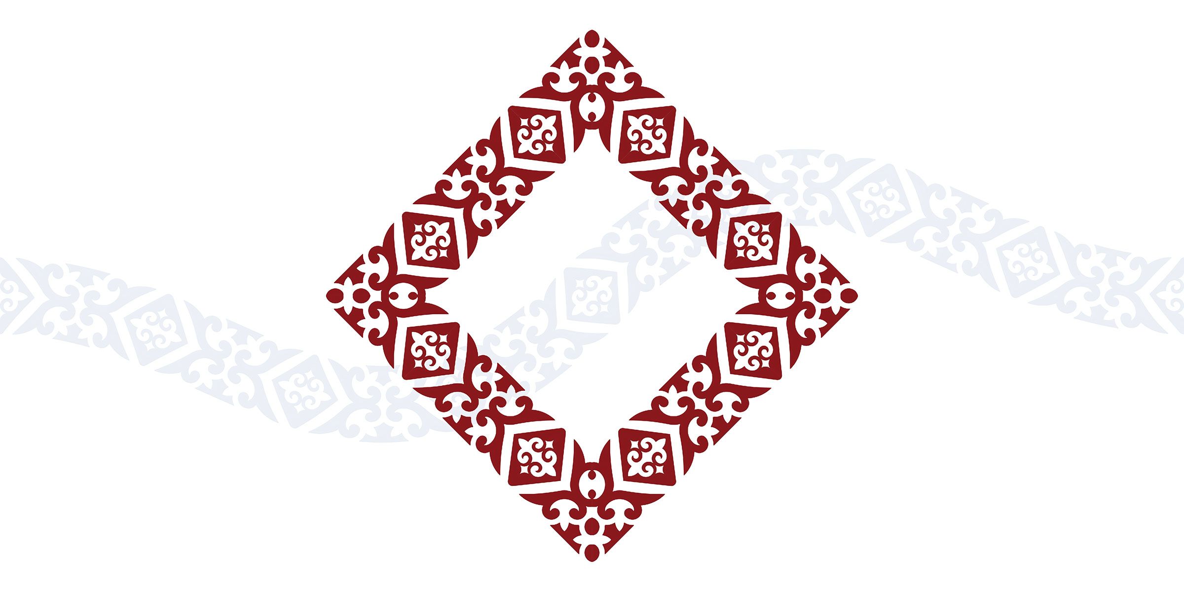 Национальный орнамент в фирменных цветах «Казламината» — декоративный бордюр для оформления бренда